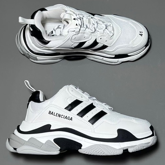Balenciaga x Adidas Collaboration Spring 2023 Runway Triple S Sneakers - 38 - Picture 1 of 9